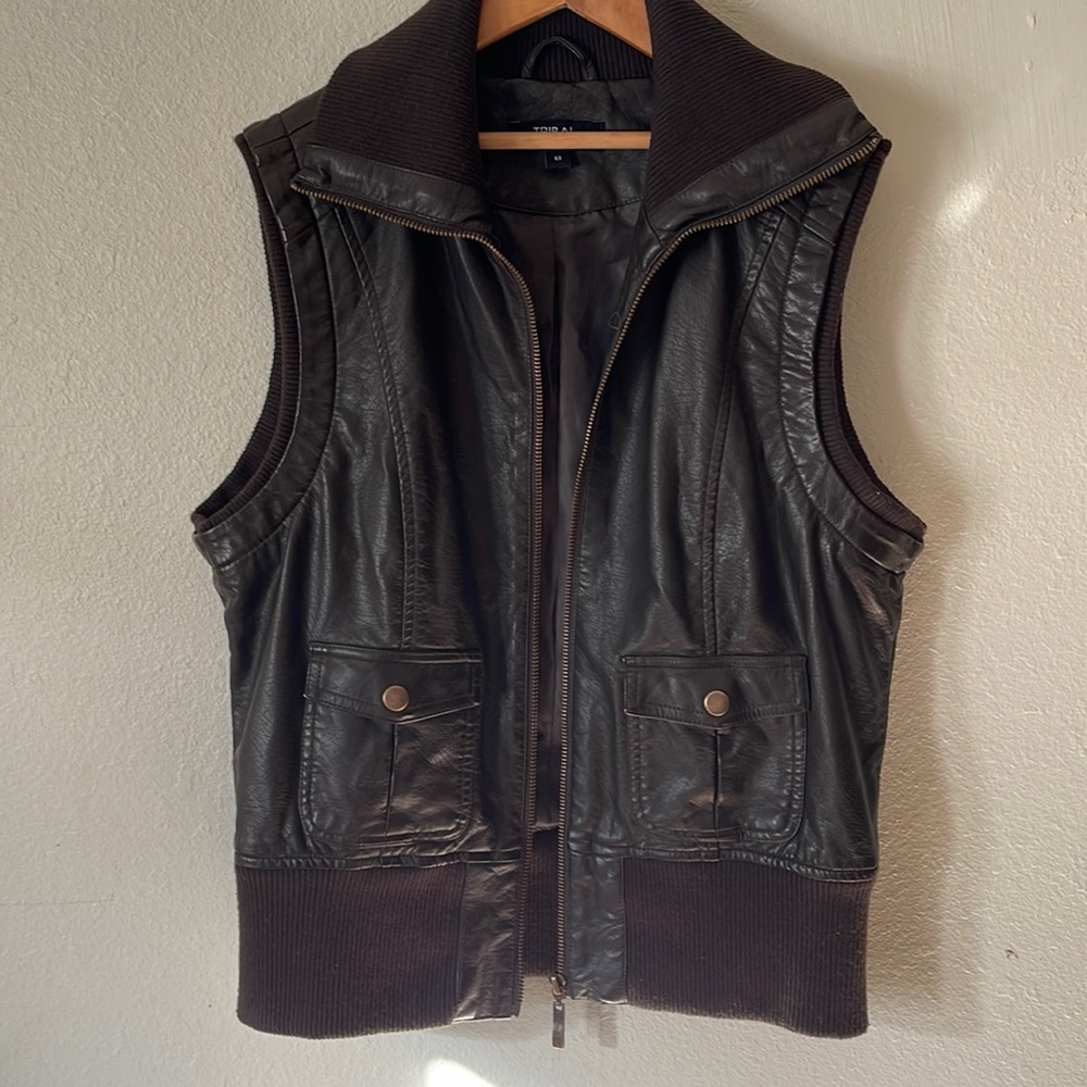 Woman’s Faux Leather Vest - Size 8